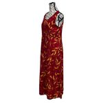 Vintage Y2k 90d Darian Orange Floral Midi Dress Fairy Forest Coastal Beach 14P Red Photo 1