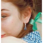 925 sterling silver Genuine Freshwater Cultured Pearl Drop Dangle Earrings White Photo 4