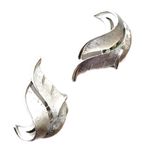 Trifari Vintage  Silver Clip On Statement Earrings Costume Jewelry Photo 1