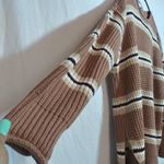 Pink Rose Knit Maple Striped Brown Textured Sweater Neutral Size XL Photo 2