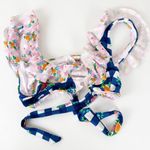 Fillyboo Folk Gingham ruffle bikini top with tie front Blue Size XL Photo 1