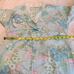 Vintage JC Penny Floral Robe House Dress NO SIZE Empire Waist Pastel eyelet Trim Blue Photo 12