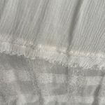 Free People  large rayon gauzy flowy Elegant off scoop White Button-Up Top Photo 9