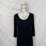Soma Buttery Soft Jersey Black High Low 3/4 Sleeve Midi Dress Size L NWT Photo 7
