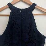 Lulus  Size S Women's Love Poem Lace Mini Dress Navy Blue Halter Neck Party Chic Photo 9