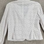 Talbots Womens Jacket 12 White Eyelet Stretch Lace Clear Button Photo 7