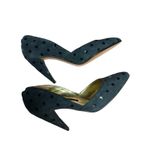 Walter Steiger Navy black Polka dots heel pump sz 7.5 B Handmade In Italy VTG Blue Photo 3