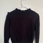 French Connection Mira Ruffled Sweater Black Mock Neck S Photo 8