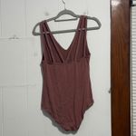 Buckle  Bodysuit Rose Mauve V Neck Crisscross Straps Bamboo Blend Women L Photo 2