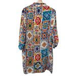 Tolani  Silk Tunic Dress Women Sz L Floral Multicolor Boho Artsy Tassel Peasant Photo 1