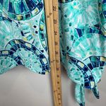 New Direction Curvy Top Women's 2X Aqua Blue Printed Dolman Sleeve Blouse Mature Photo 7