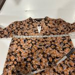 Sanctuary  Pintuck Long Sleeve Pullover V Neck Floral Blouse‎ in Harvest Size S Photo 4