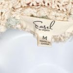 Anthropologie Loose Knit Vertical Striped Relaxed Fit Textured Sweater Knit Top Aqua Tan Photo 8