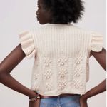 ZARA Knit Cropped Ruffle Sleeve Sweater Top Size Large 6771/034/712 Bloggers Photo 1