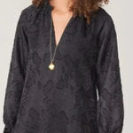 Spartina 449 NWT Top Womens 2XL Black Josette Jacquard Boxy Ruffle Cocktail Photo 0