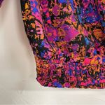 Allison Joy  Evereve Pink Long Sleeve Ruffled Blouse Womens S Abstract Wrap Style Photo 4