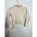 Rebecca Taylor  White Cream Side Tie Wool Blend Turtleneck Sweater size Large Photo 2