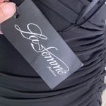 La Femme Halter Open Back Shirred Jersey Short Dress 29312 Black Size 10 NWT Photo 9