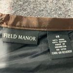 Vintage Field Manor Grey Wool Midi Skirt Chevron Herringbone Ruffle Size 14 Red Photo 4