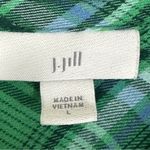 J. Jill Green Plaid Button Front Long Sleeve Shirt Size L Cotton Heritage Earthy Size L Photo 3