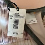 Shade & Shore  Army Green Tri Color Striped Light Lift Bikini Top Size 38DD Photo 9