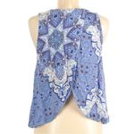 Everly  blue and white boho split back crop top size small Photo 1