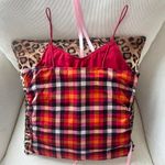 Crave fame Y2K vintage plaid mesh cami tank top Photo 3