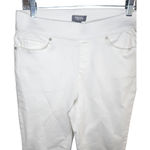 Martha Stewart Women's Jeans Size 8 White Knit Denim Ankle Pull On Elastic NWOT Photo 10