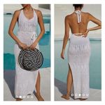 Anthropologie By  Pointelle white ivory knit Cover-Up Dress size large Photo 1