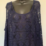 Profile by Gottex Navy Lace Swim Cover Up Blue Size XL Photo 0