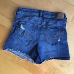 American Eagle  Blue Distressed Low Rise Denim Jean Shorts Size 4 Photo 2