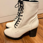 Miss Lola Stylish White Lace-Up Ankle Boots Photo 0