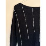 Marciano‎ Los Angeles Black Mohair Sweater White Pearl Bead Detail Womens Small Photo 4