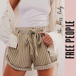 Free People shorts striped paper bag cuffed cotton spring summer XS Photo 5
