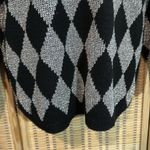 Silvercord Vintage 1990s Black Silver Diamond Pattern Turtleneck Sweater Large Photo 7