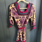 Free People  Multicolor Patterned Belted Sweater | Size Medium Photo 2