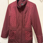 Jones New York  Small Maroon Quilted Puffer Jacket Photo 0
