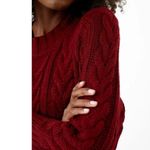 Tuckernuck NWT Hyacinth House Maddox in Maroon Cable Knit Midi Sweater Dress M Photo 1