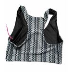Terez  NWT Women’s Size‎ L Striped Black Grey Sports Bra Photo 2