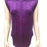Christopher & Banks Purple Cable Knit Sleeveless Sweater Vest L all Cotton Photo 0
