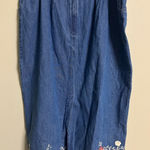 Vintage Denim & Co. Women's Denim Maxi Skirt Floral Embroidery Size 2X Cottage Blue Photo 0