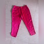 ZARA Pink Magenta Elastic Waist Satin Split Hem Trousers Pants XXL hot pink Photo 15