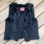 525 America Women's Black Rabbit Fur Vest Size M Photo 1