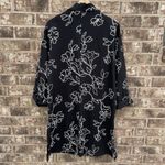 Cato Womens 18/20W Black Flowers Blazer Jacket Career Long Cardigan Open Front Photo 7