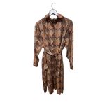 ETRO Paisley Print Shirt Dress Long Sleeve Belted Casual Party‎ Cocktail Size 8 Brown Photo 4