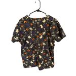 Womens XL Zoe & Chloe Halloween Ghost Pumpkin Short Sleeve Vneck Scrubs Uniform Black Photo 1