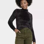 Universal Threads Universal Thread Womens Mock Neck Faux Fur Fuzzy Sweater Black M Photo 0