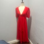 Ieena for Mac Duggal Size 6 Red Deep V Photo 2