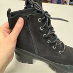 Merry Scott Black Lugg Sole Combat Lace Up Boots Fabric Womens 9 Photo 6