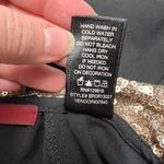 Buckle BKE Womens Blouse Top Sequin Collar Sheer Button Down Black Gold Small Photo 10